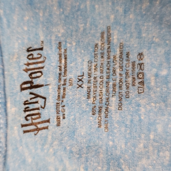 Harry Potter Ravenclaw T-Shirt V-Neck Blue Hogwarts Crest Ringer Juniors XXL - Picture 7 of 9